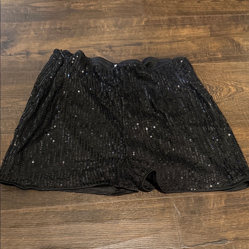 Sequin Black Women's Shorts